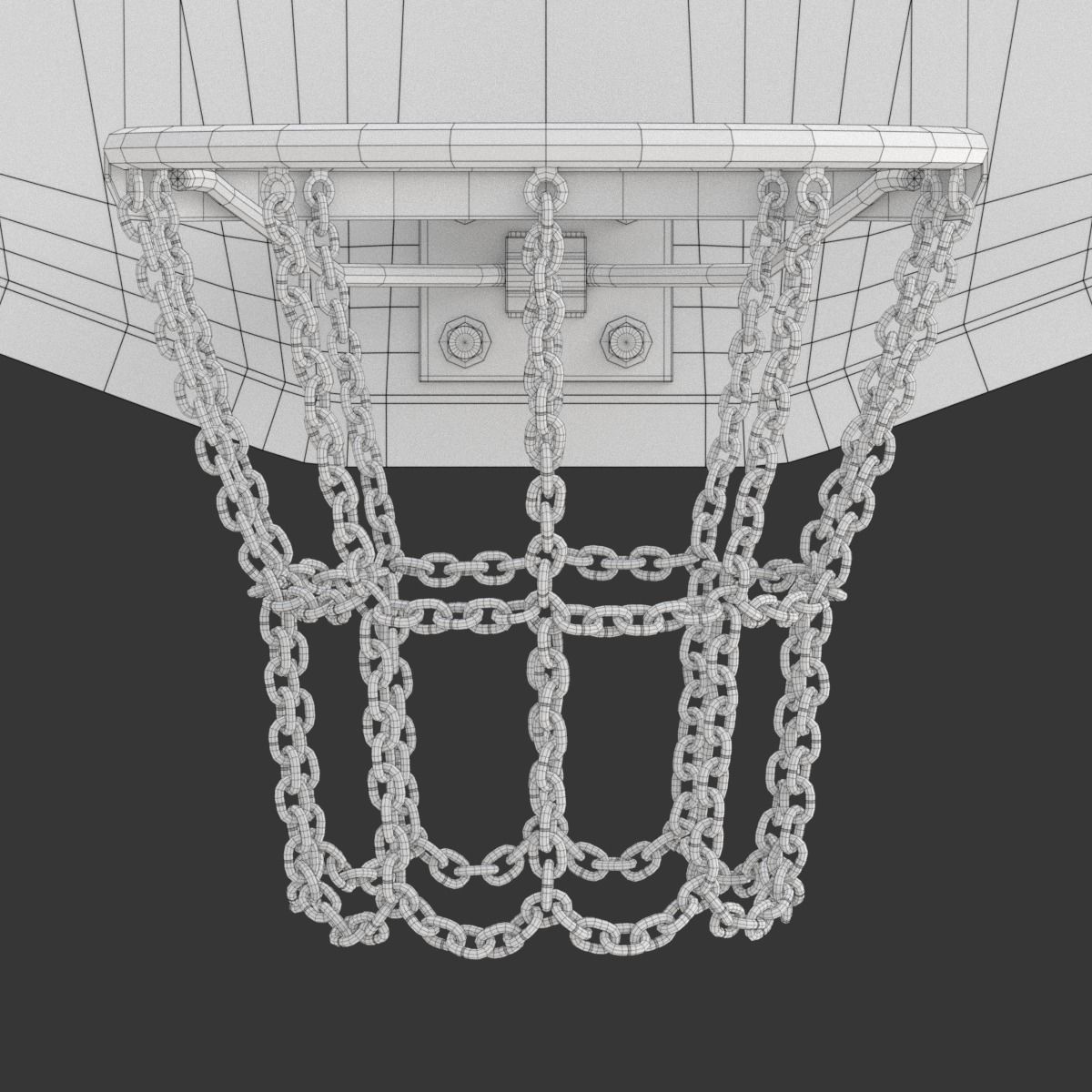 Basketball Hoop With Chain Net 3D model_19