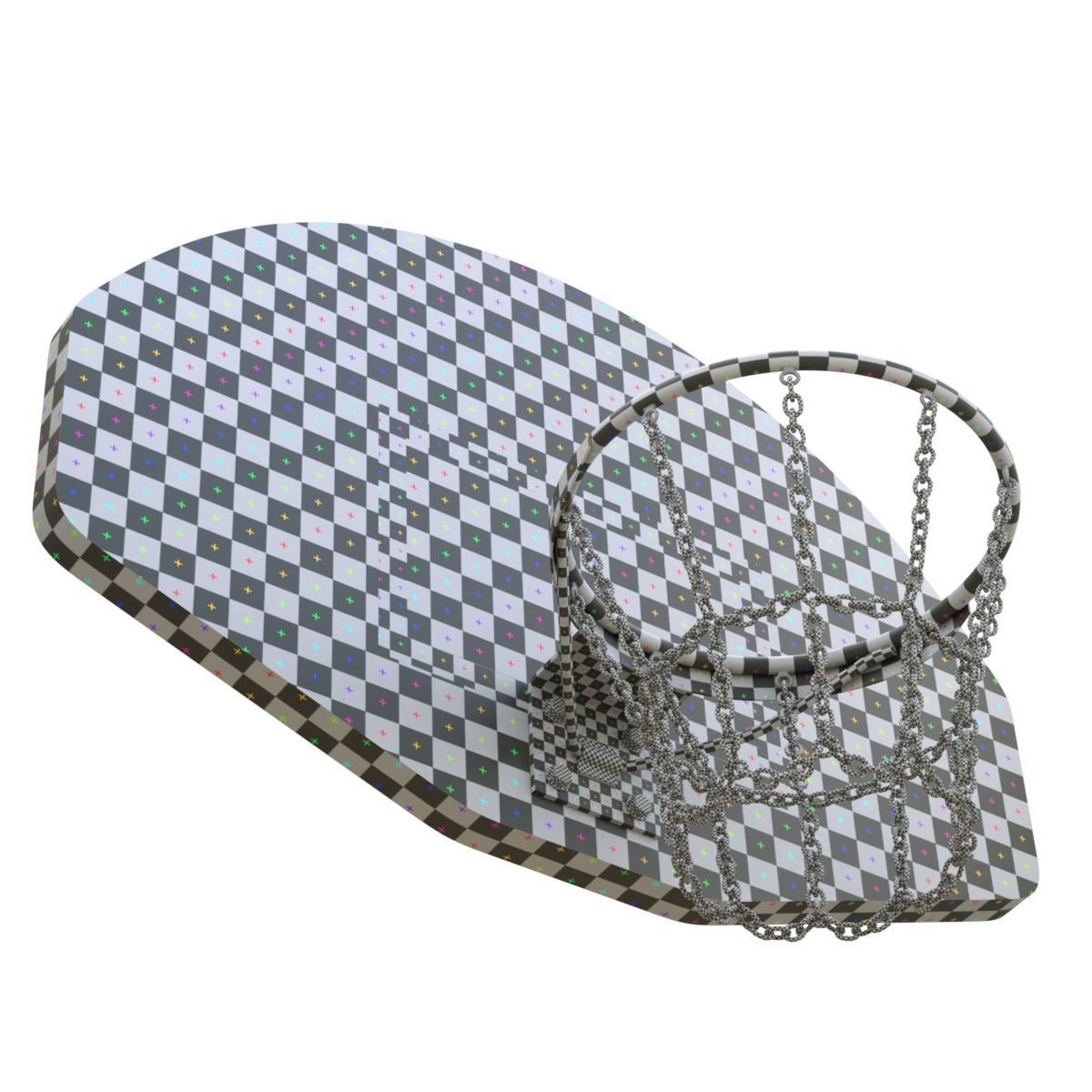 Basketball Hoop With Chain Net 3D model_10