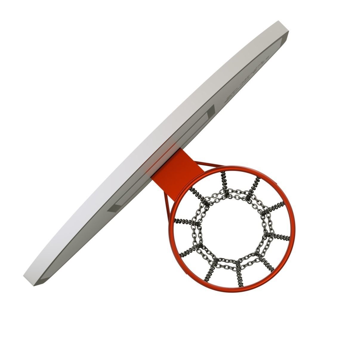 Basketball Hoop With Chain Net 3D model_9