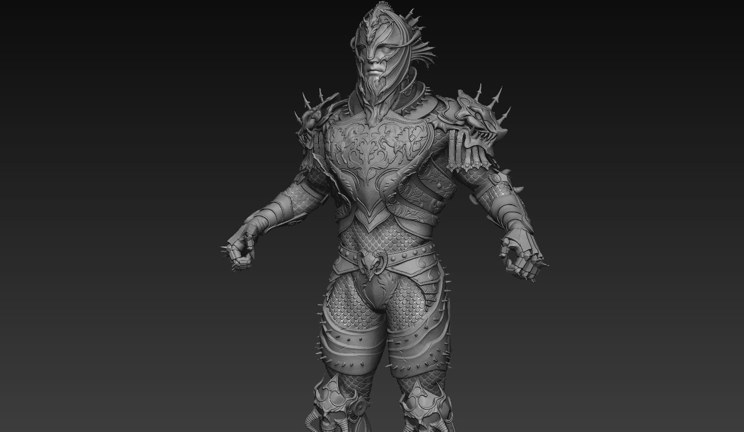 Dragon Rider Zbrush  3D model_7