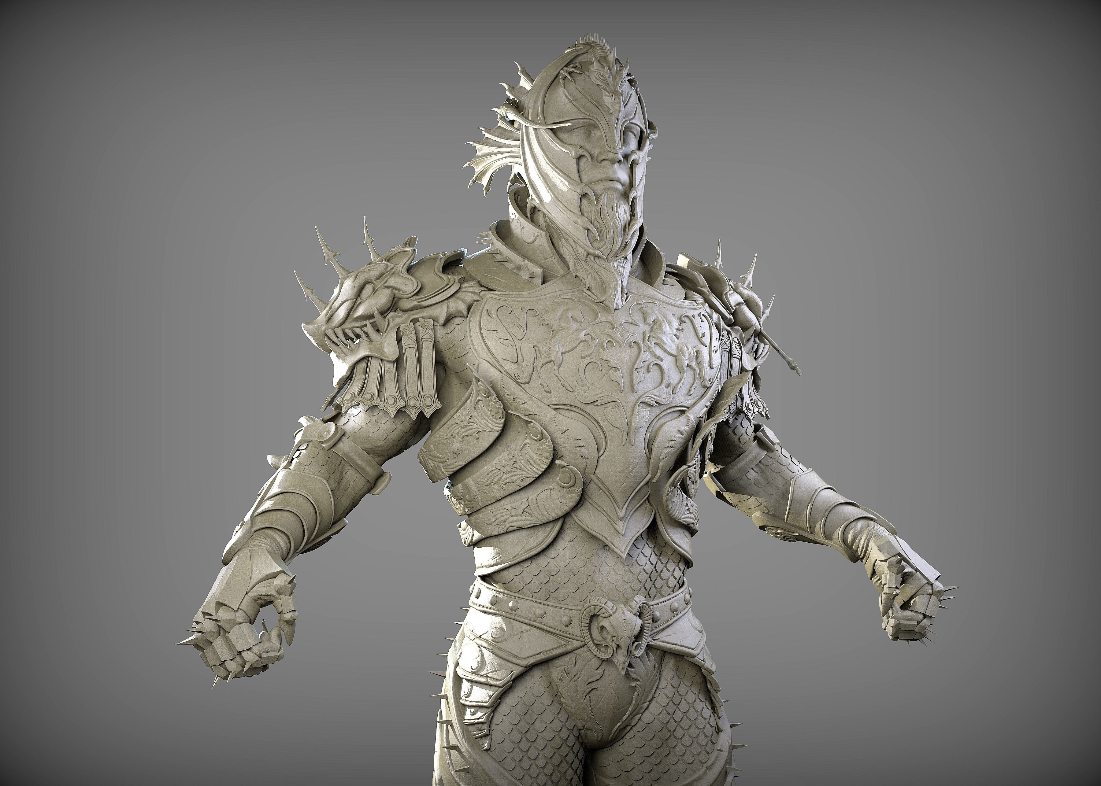 Dragon Rider Zbrush  3D model_1