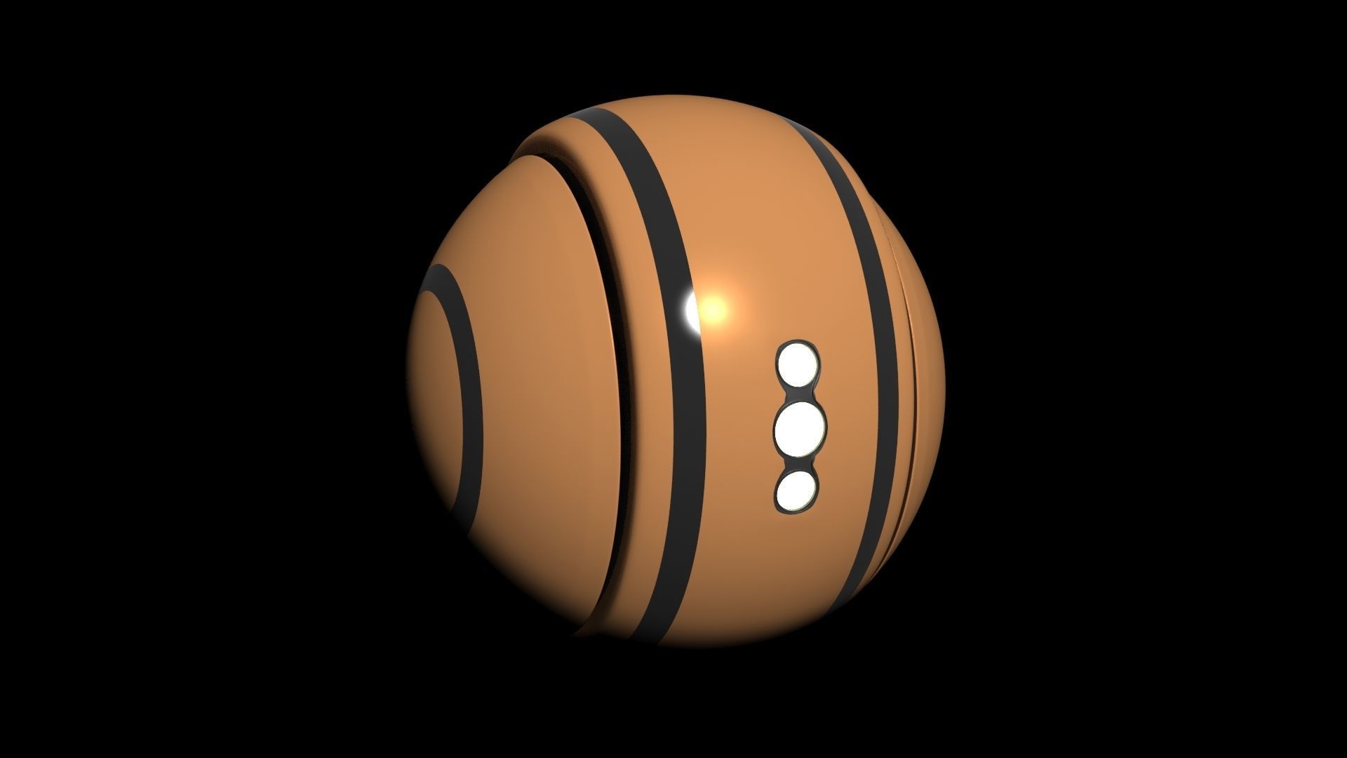 Drone orange ball with stripes Free 3D model_1