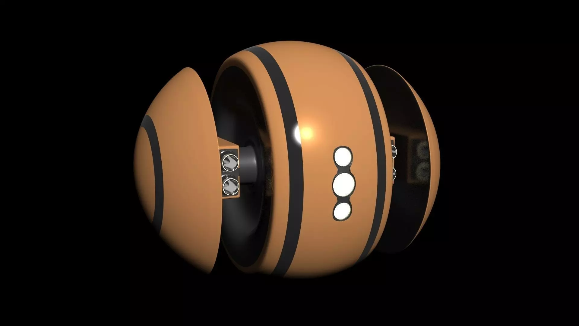 Drone orange ball with stripes Free 3D model_0