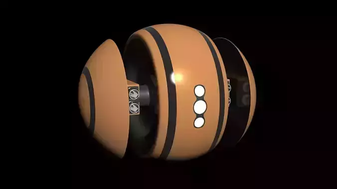 Drone orange ball with stripes Free 3D model