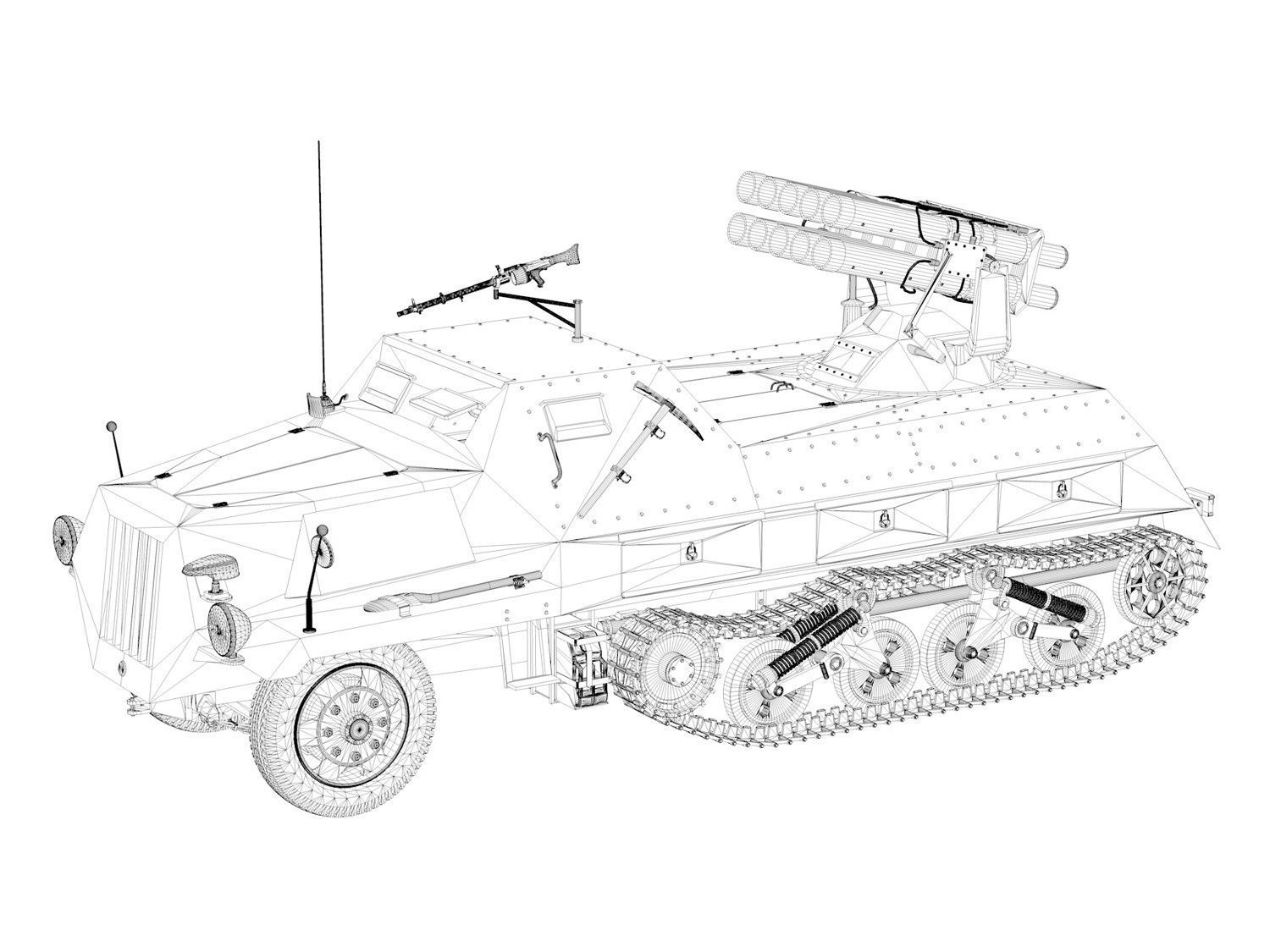 SDKFZ 4 - Panzerwerfer 42 3D model_11