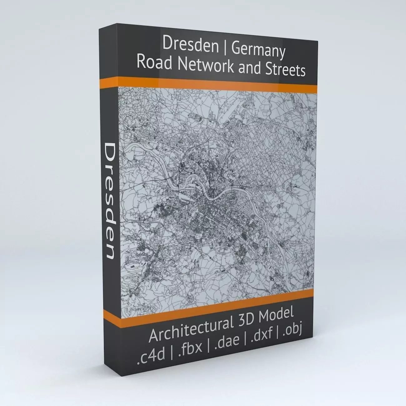 Dresden Road Network and Streets 3D model_0
