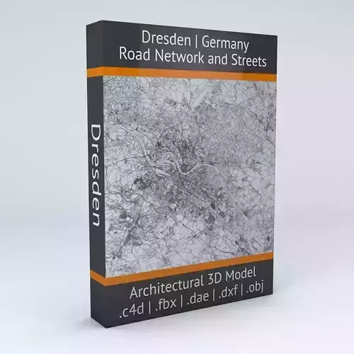 Dresden Road Network and Streets 3D model