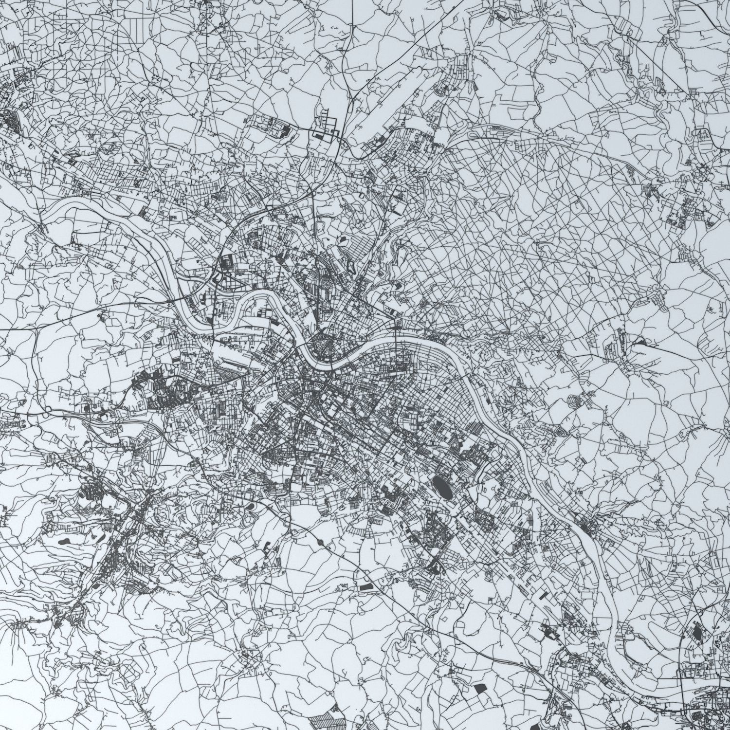 Dresden Road Network and Streets 3D model_4