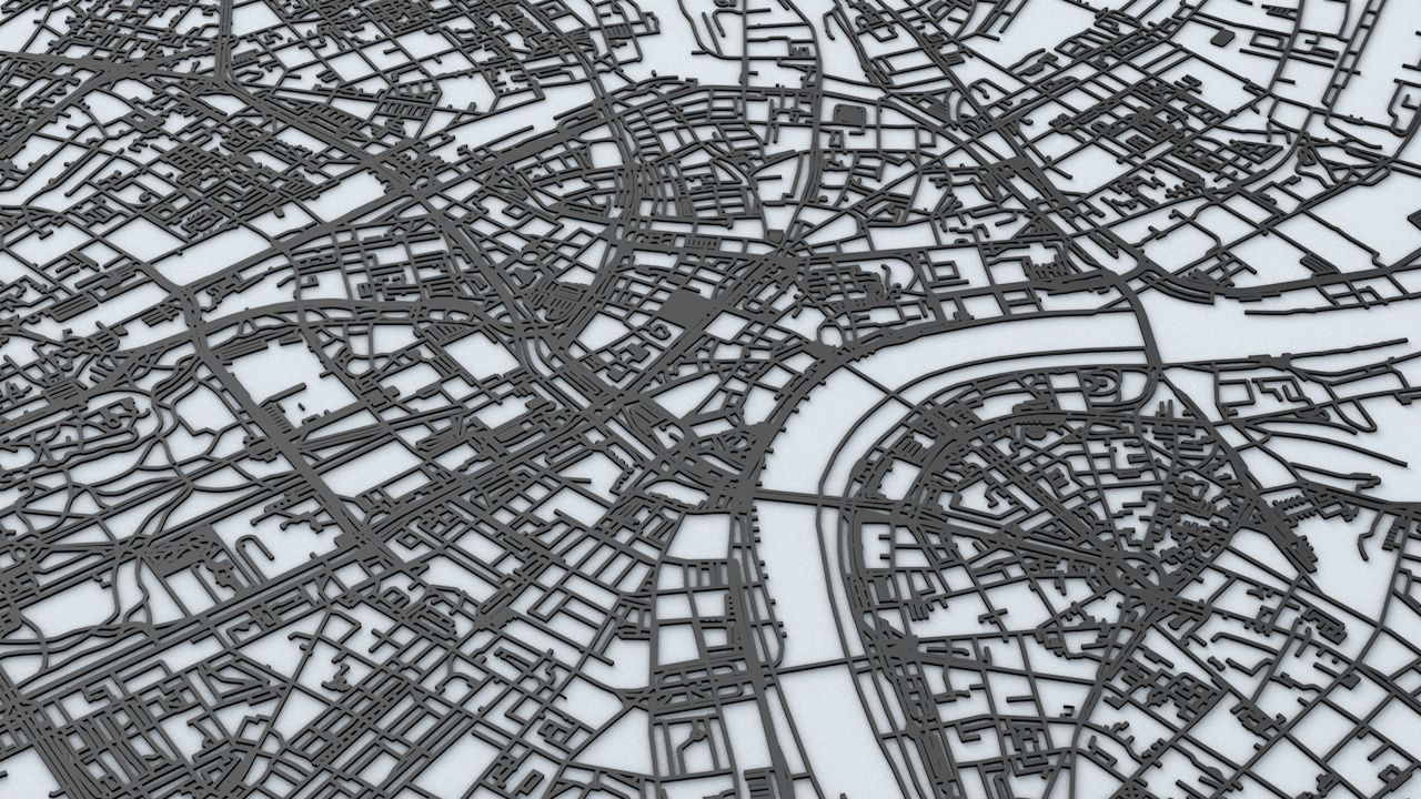 Dresden Road Network and Streets 3D model_1