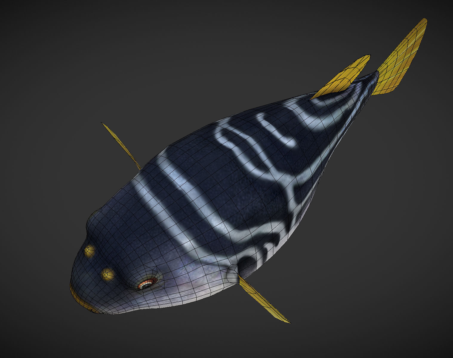 Puffer fish Low-poly 3D model_8