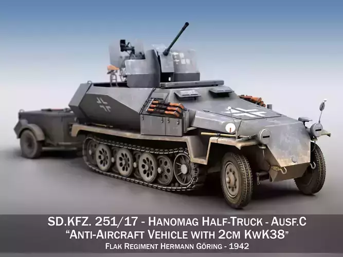 SDKFZ 251 Ausf C - Hanomag Anti-aircraft vehicle - FRHG