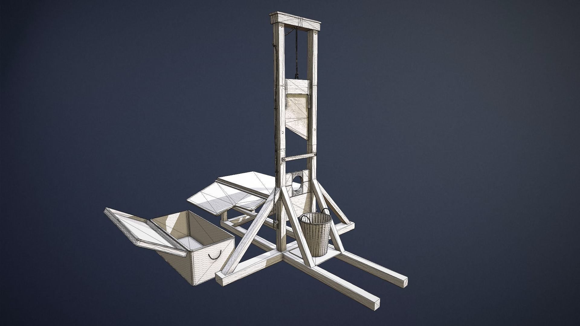 Guillotine game-ready asset Free low-poly 3D model_5