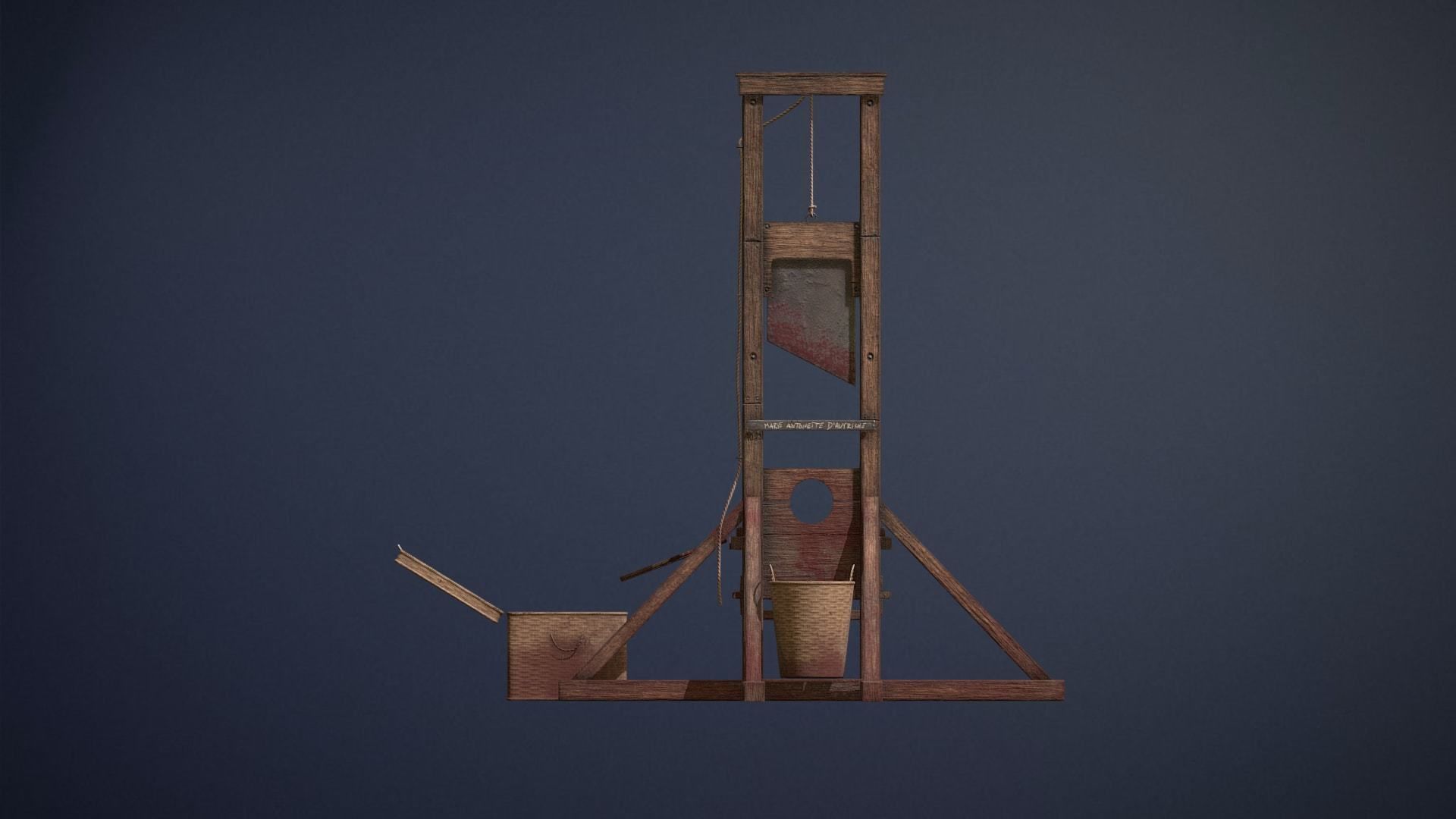 Guillotine game-ready asset Free low-poly 3D model_7