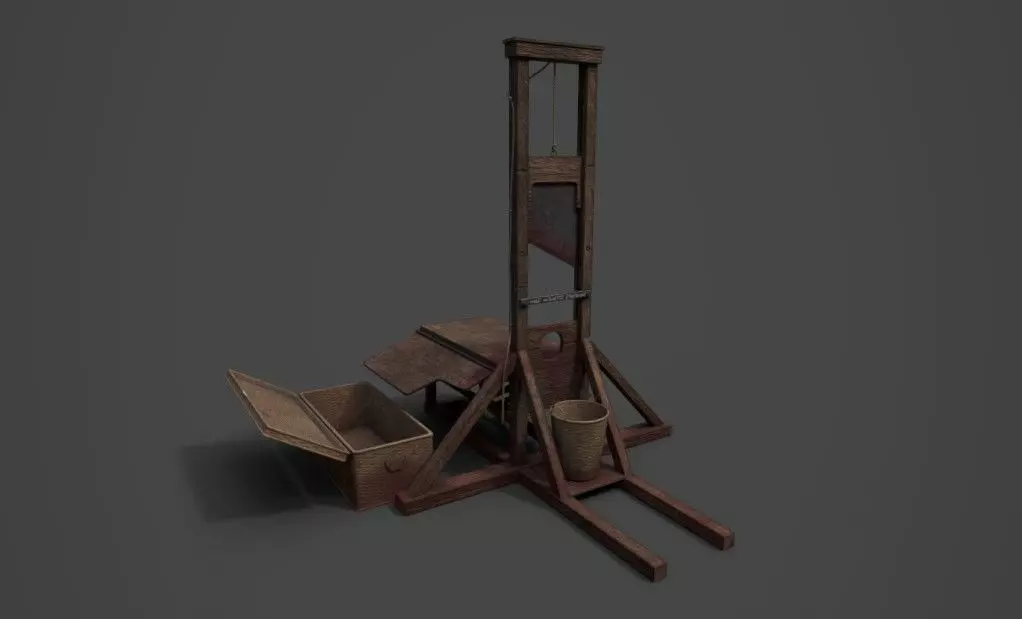 Guillotine game-ready asset Free low-poly 3D model_0