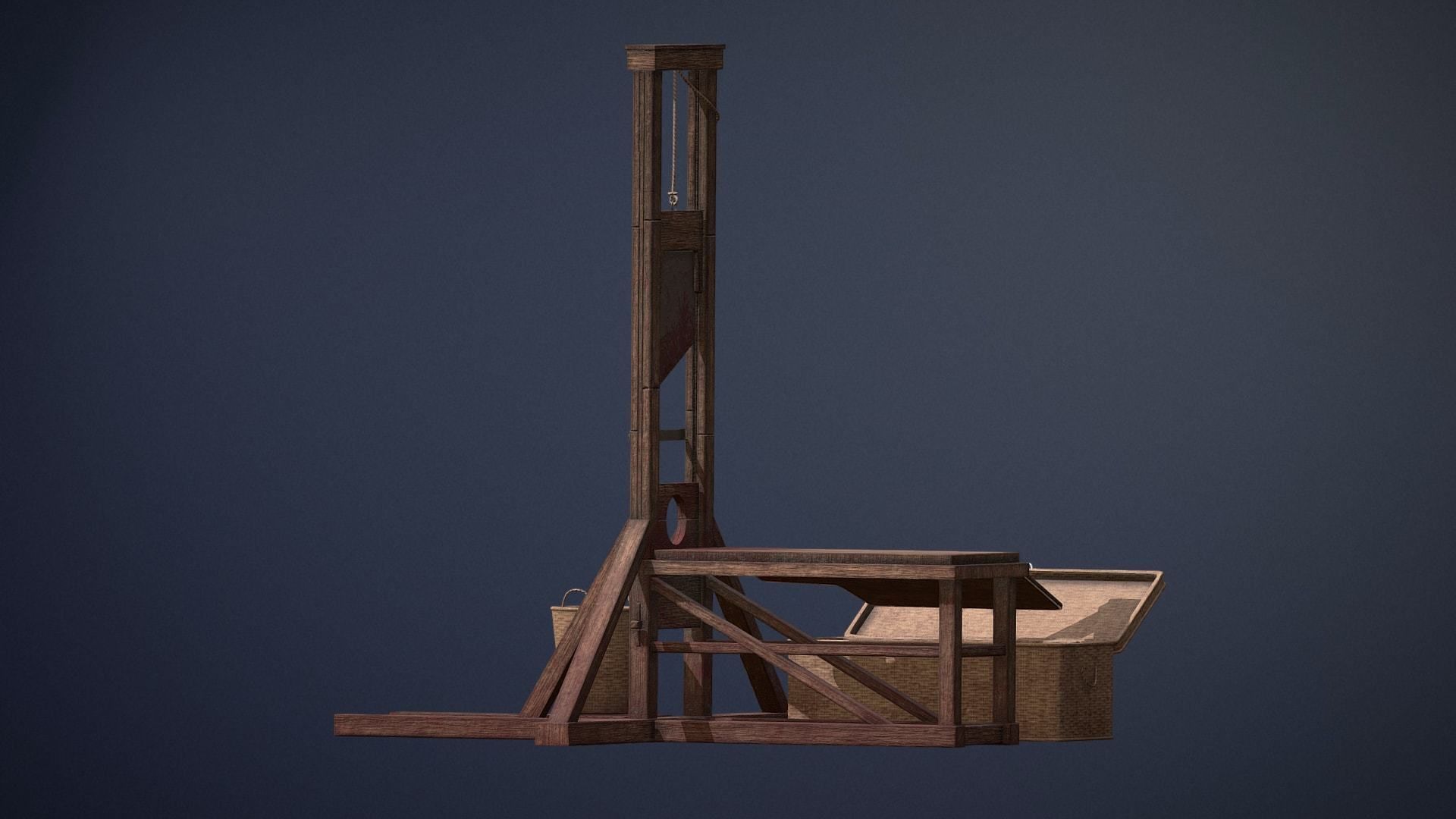 Guillotine game-ready asset Free low-poly 3D model_10