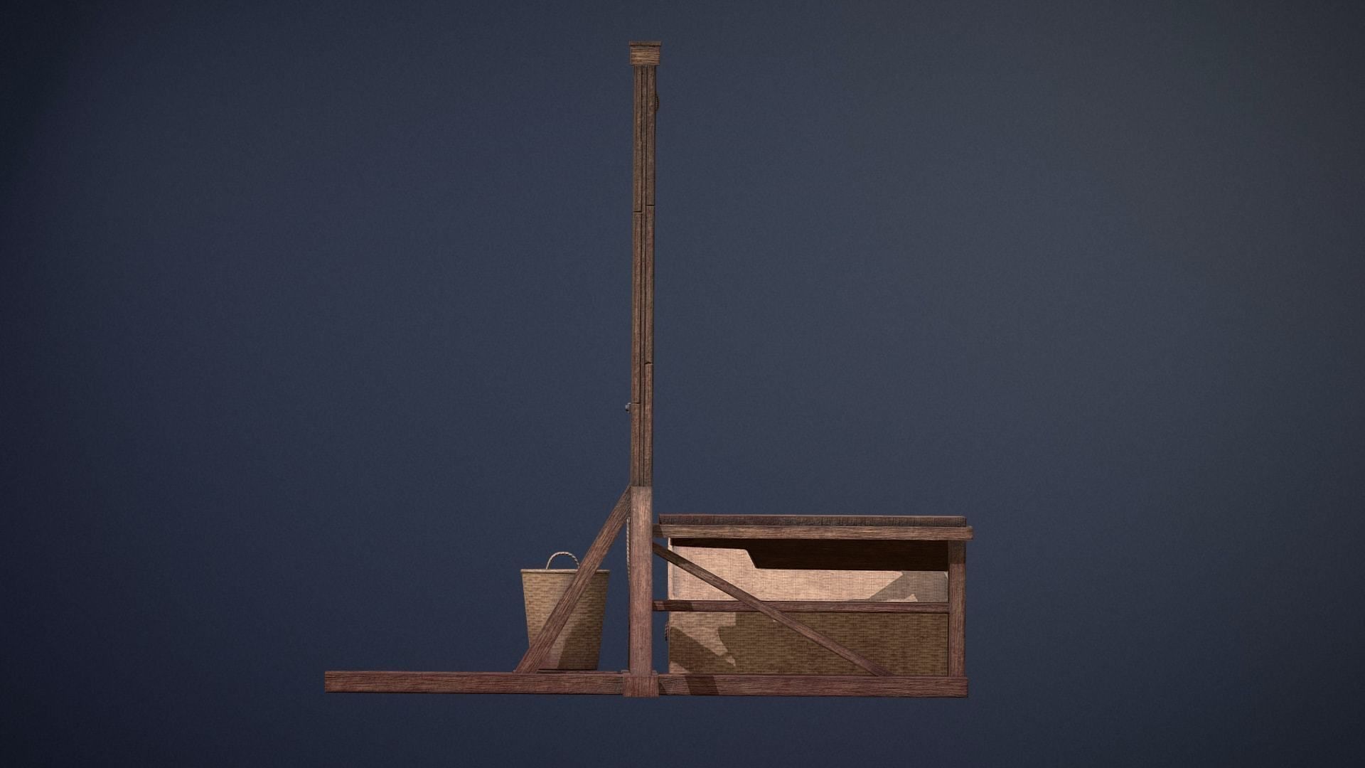 Guillotine game-ready asset Free low-poly 3D model_9