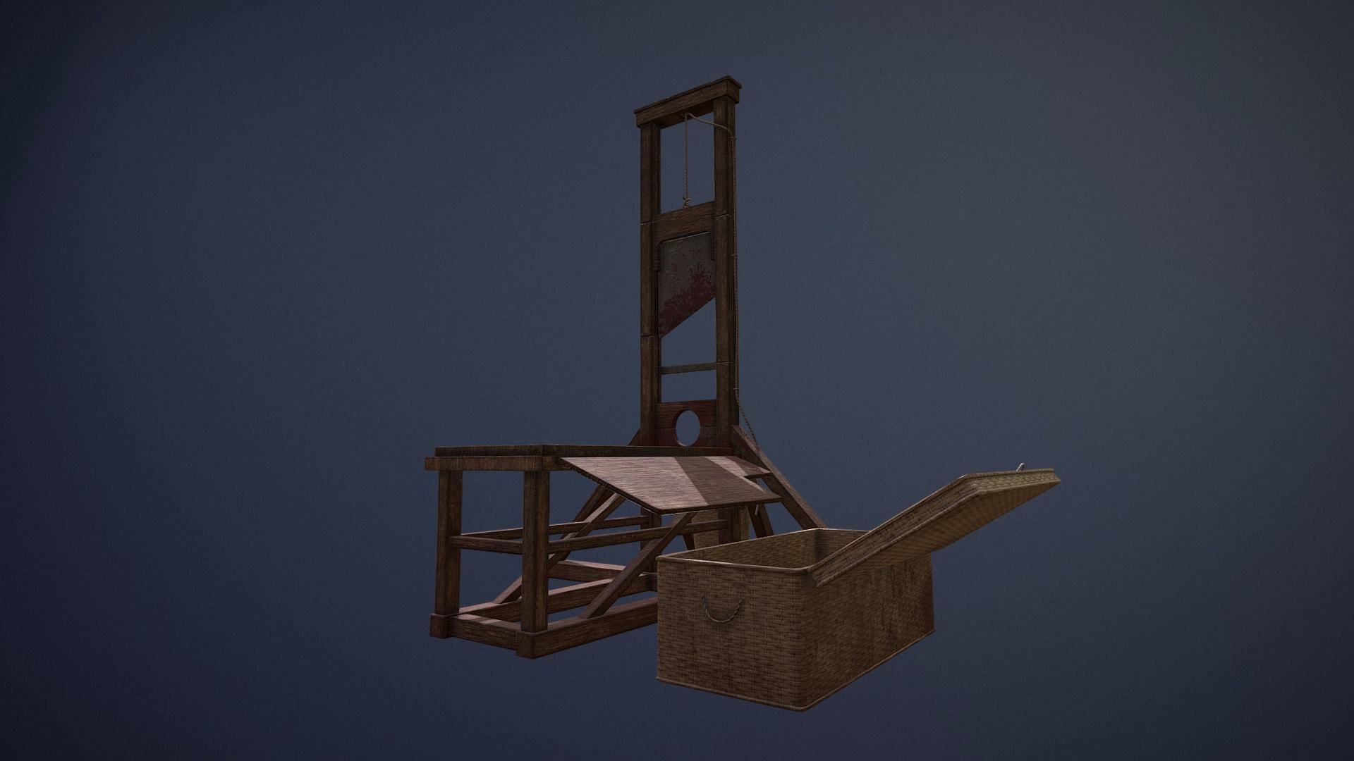 Guillotine game-ready asset Free low-poly 3D model_4