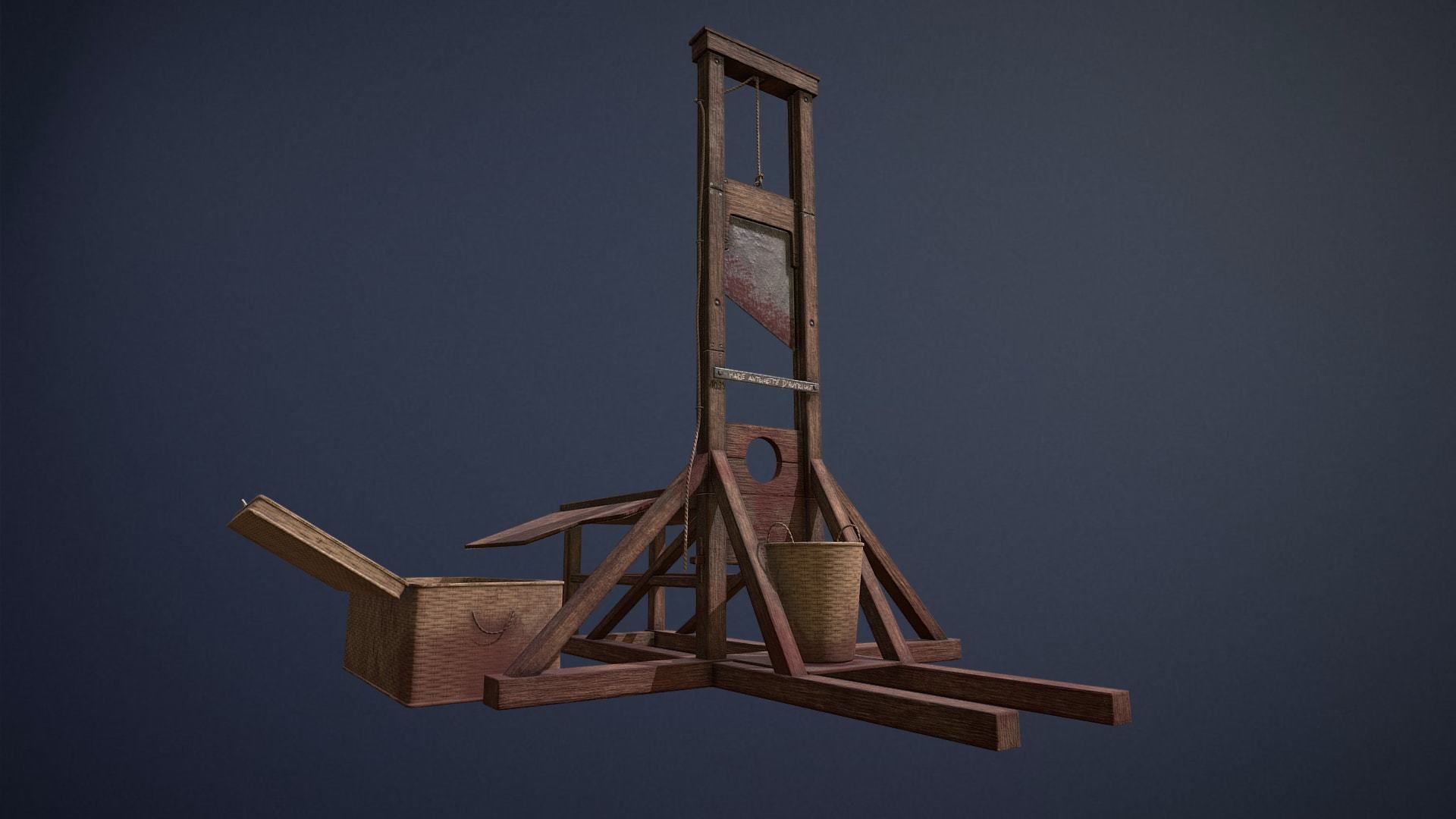 Guillotine game-ready asset Free low-poly 3D model_1