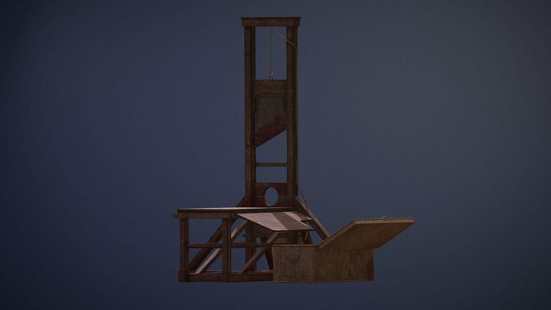 Guillotine game-ready asset Free low-poly 3D model_12
