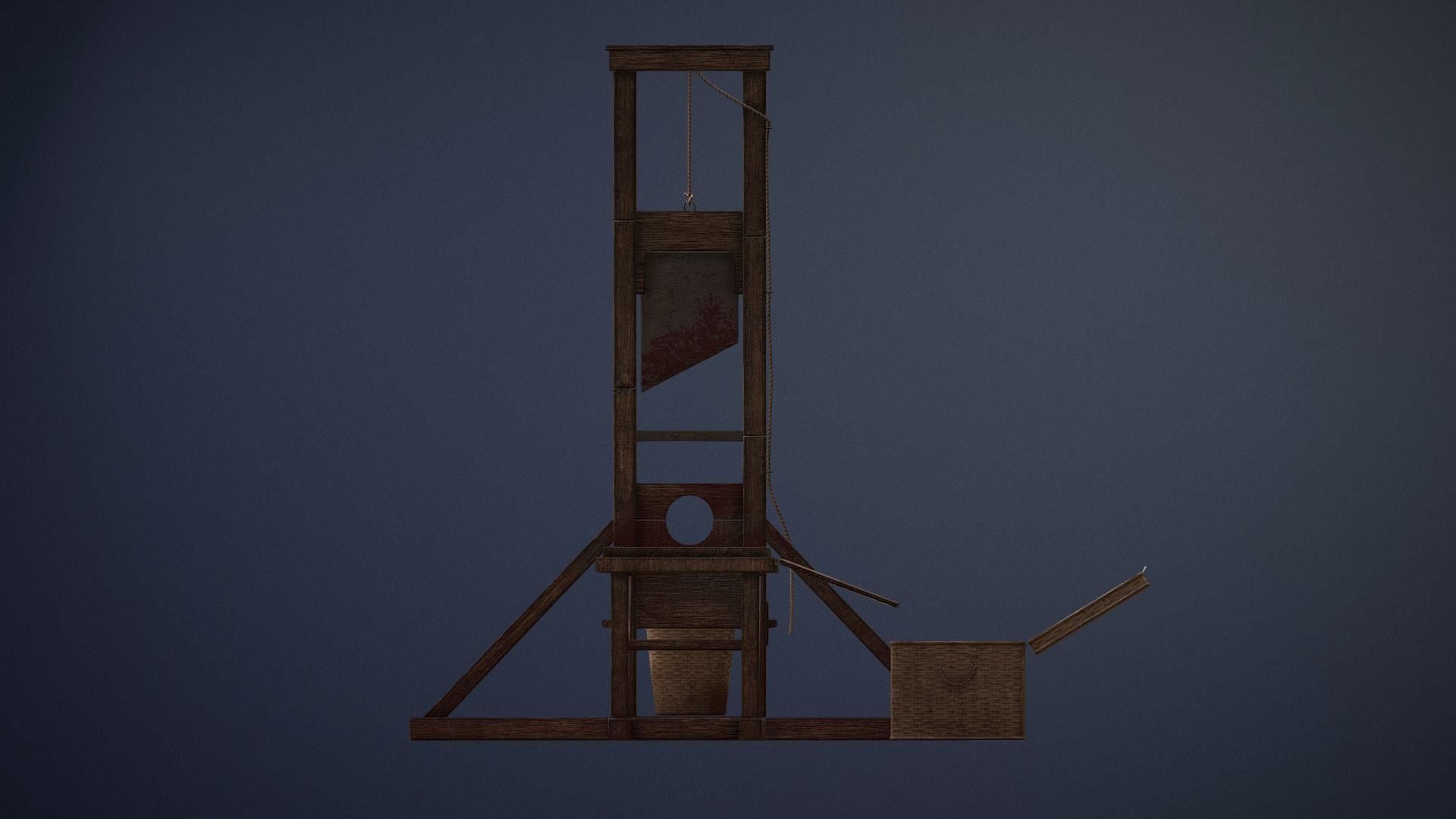 Guillotine game-ready asset Free low-poly 3D model_11
