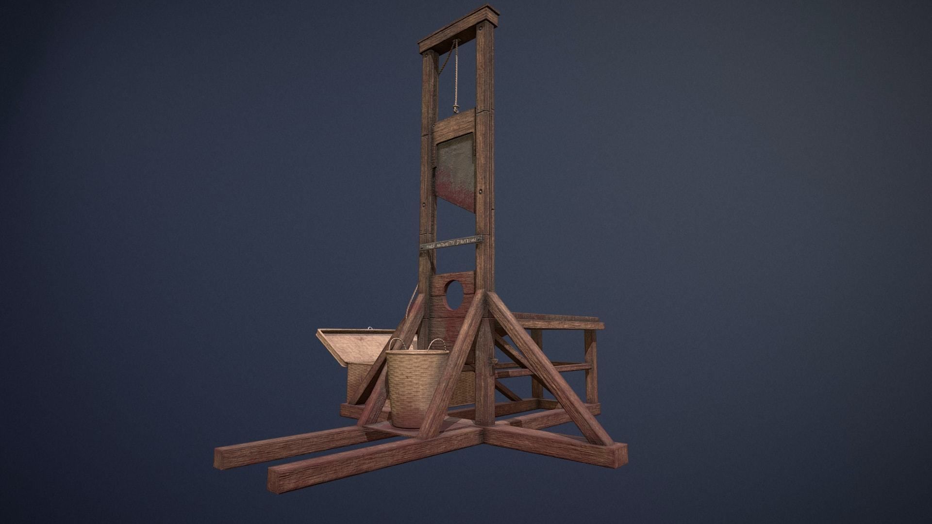 Guillotine game-ready asset Free low-poly 3D model_2