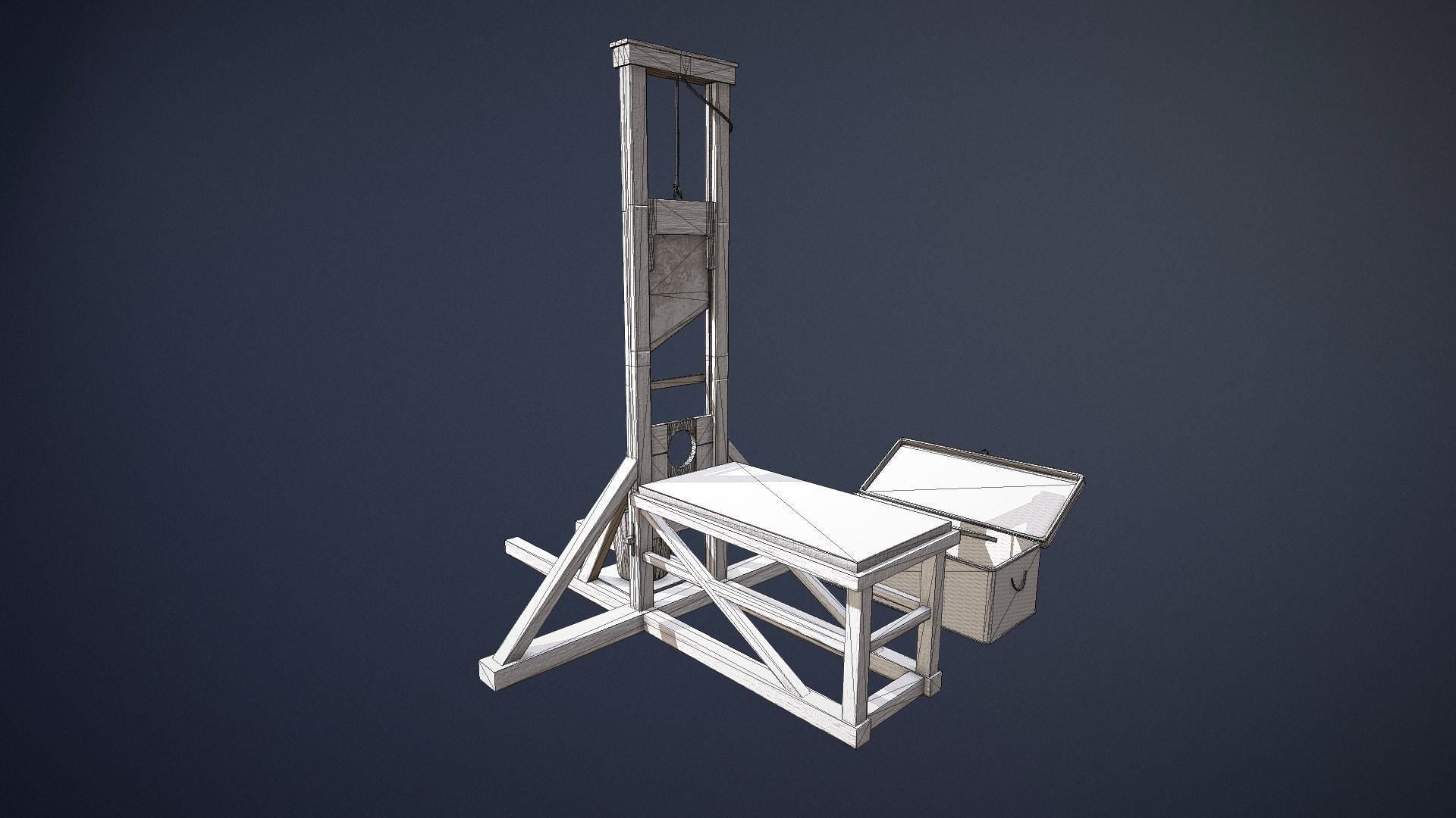 Guillotine game-ready asset Free low-poly 3D model_6