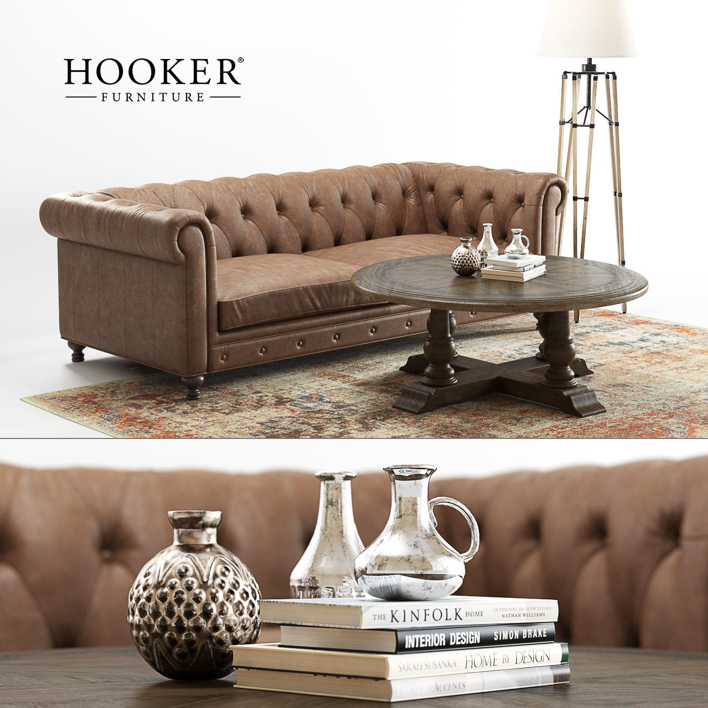 Hooker Furniture - Alexa Sofa and Decor 3D model_2