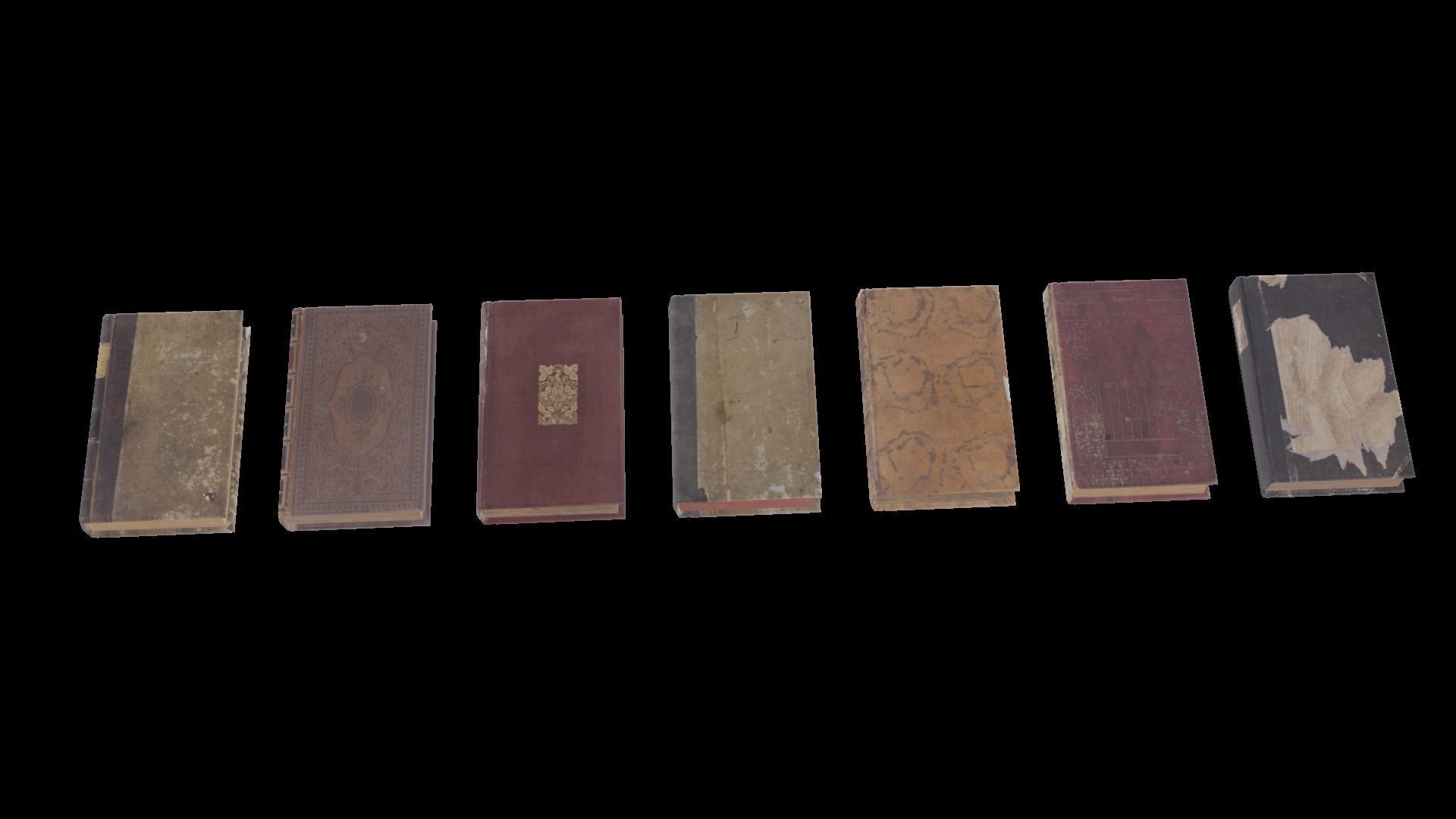 Old Antique Books Low-poly 3D model_12