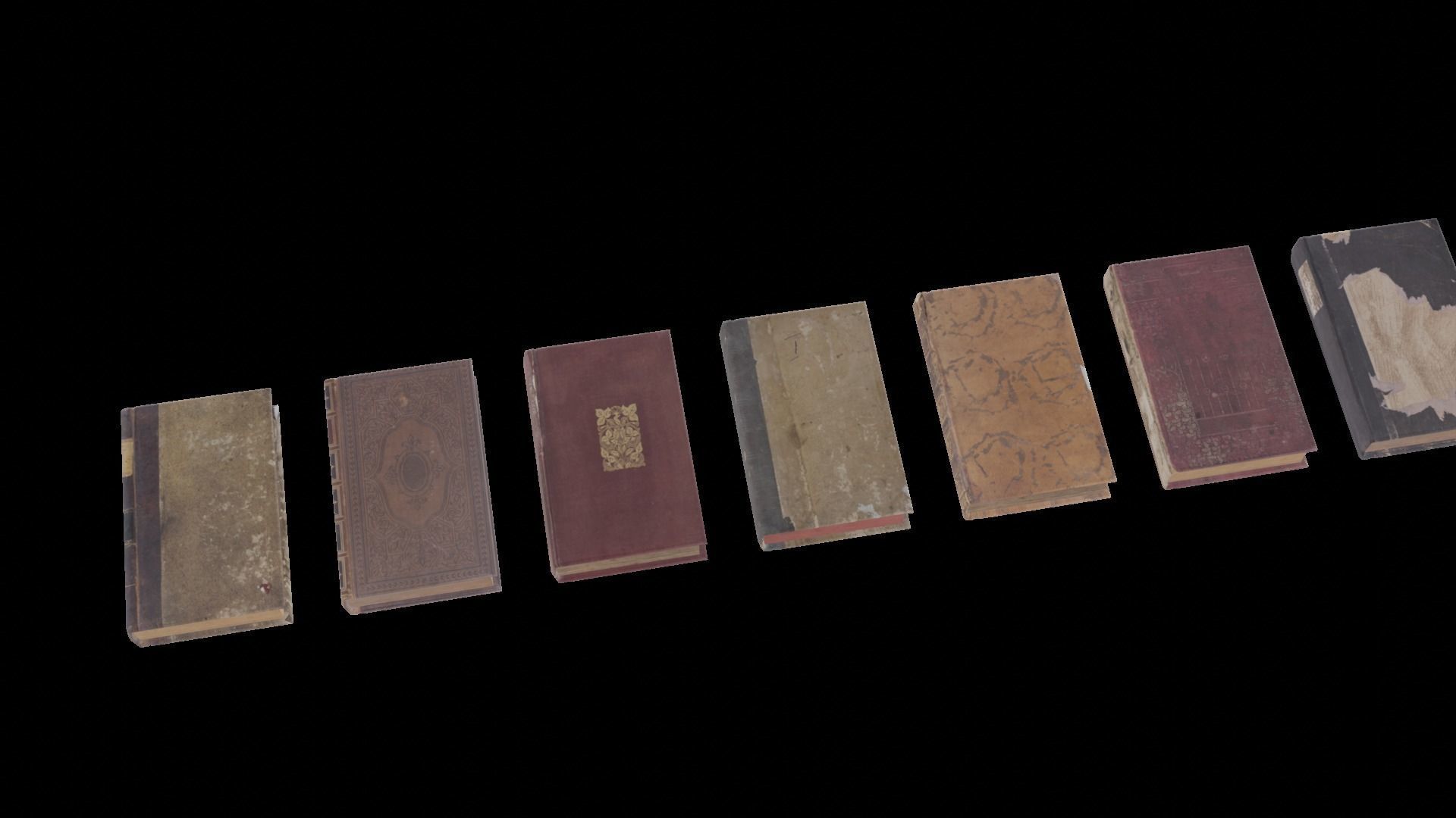 Old Antique Books Low-poly 3D model_11