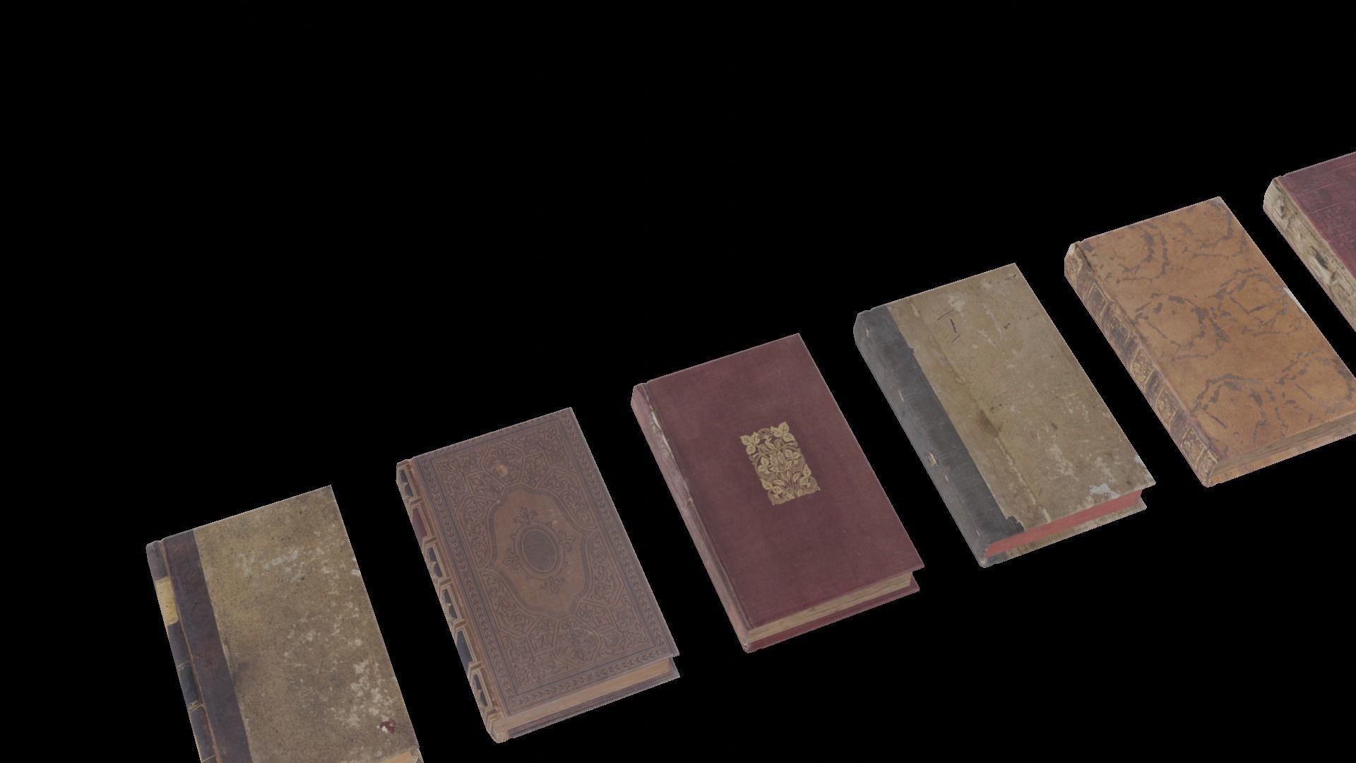Old Antique Books Low-poly 3D model_9