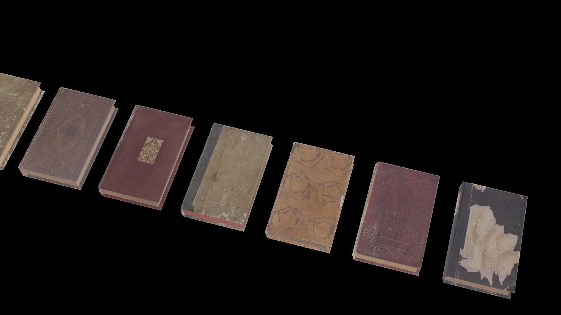 Old Antique Books Low-poly 3D model_14