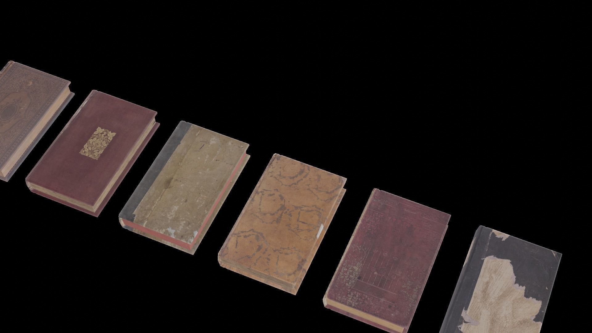 Old Antique Books Low-poly 3D model_15
