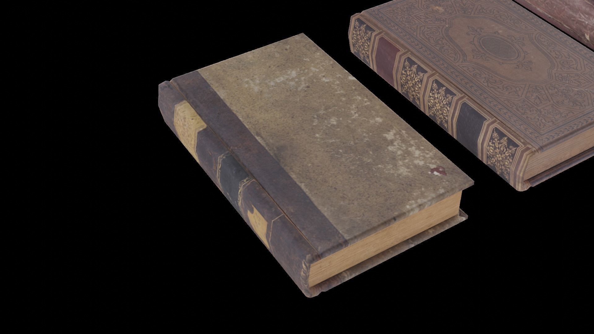 Old Antique Books Low-poly 3D model_5