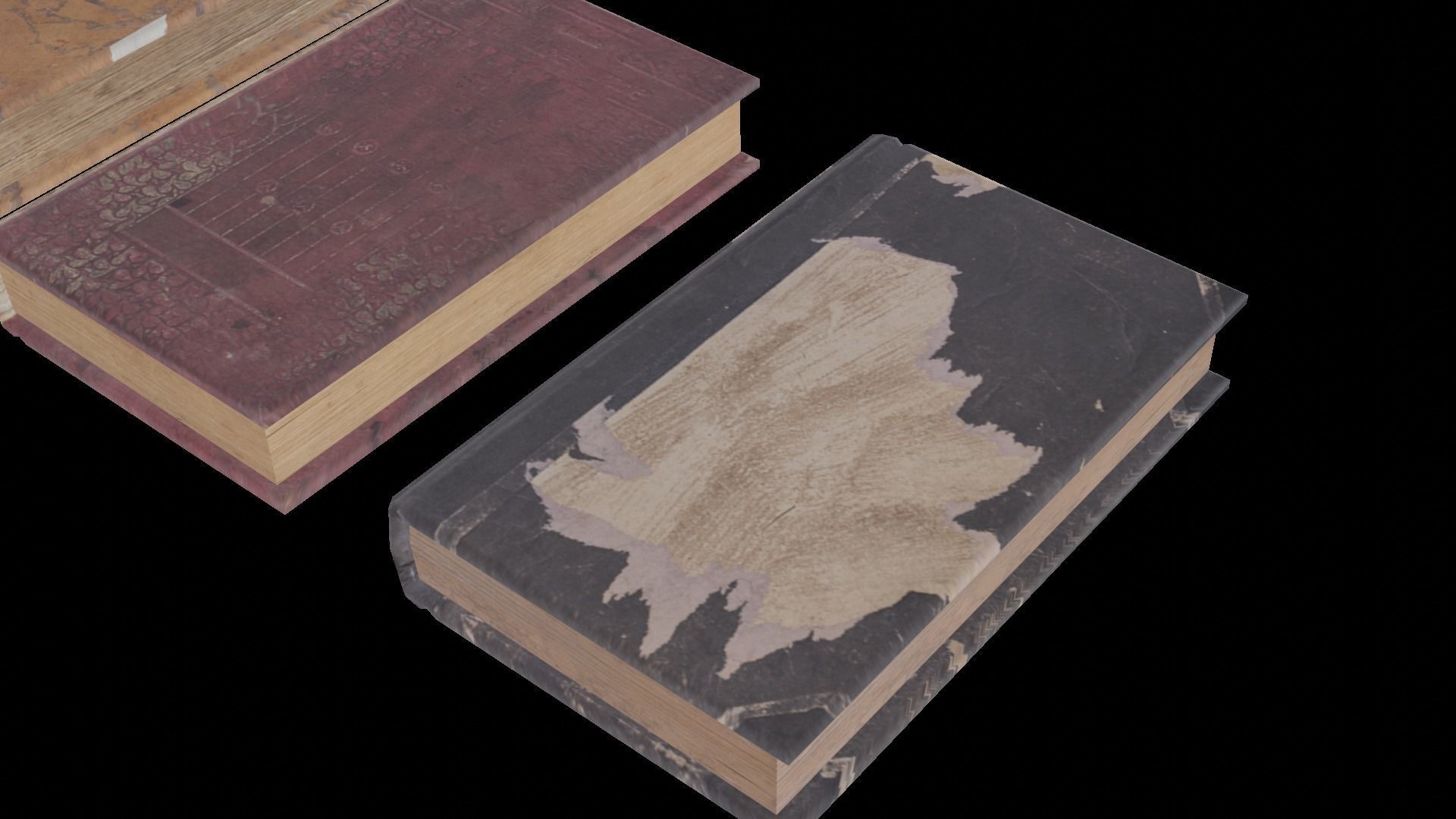 Old Antique Books Low-poly 3D model_18