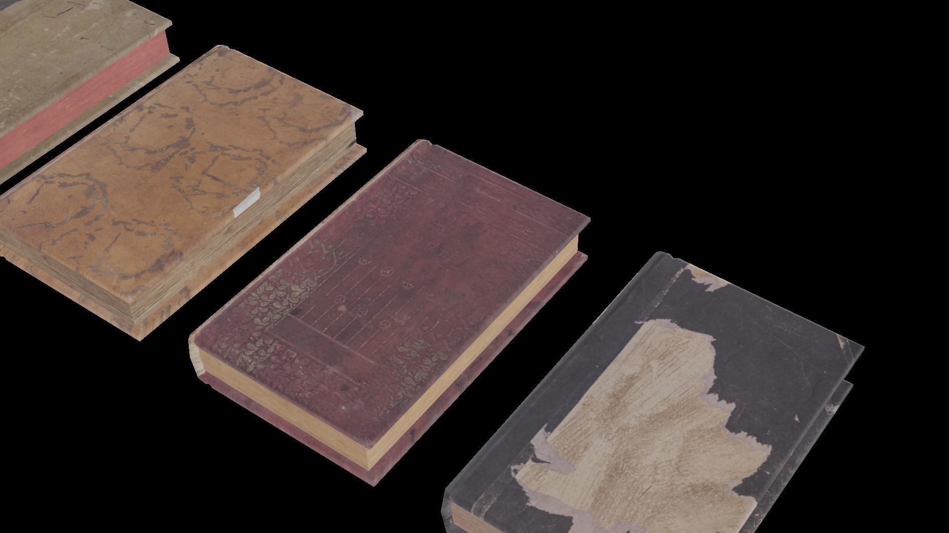 Old Antique Books Low-poly 3D model_17