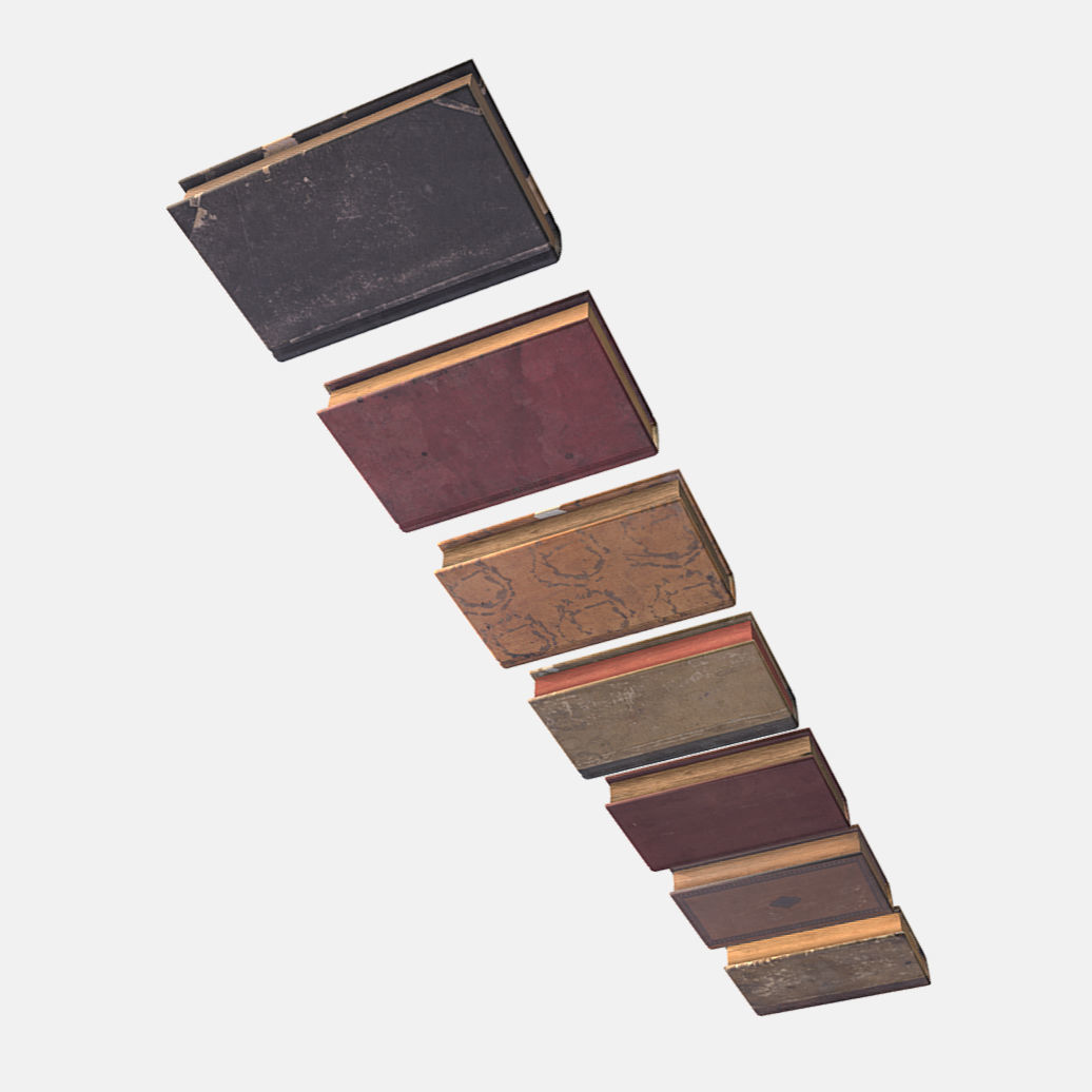 Old Antique Books Low-poly 3D model_3