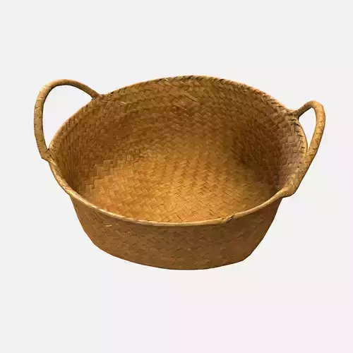 Basket Rattan Low-poly 3D model