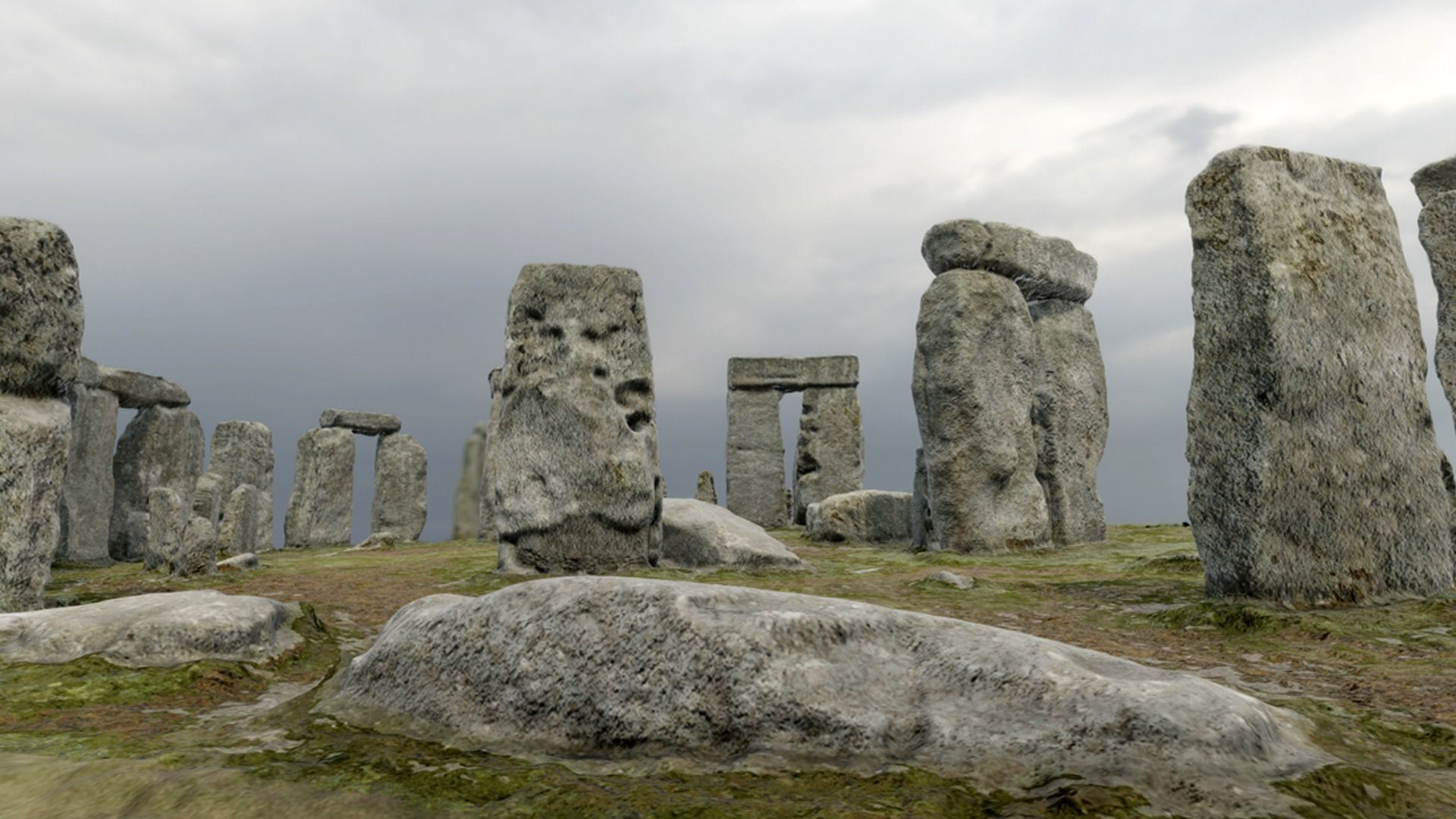 Low Poly PBR Stonehenge Low-poly 3D model_4