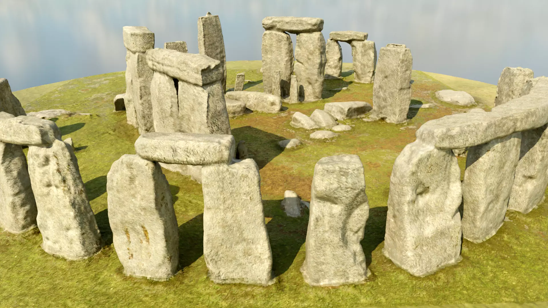 Low Poly PBR Stonehenge Low-poly 3D model_0