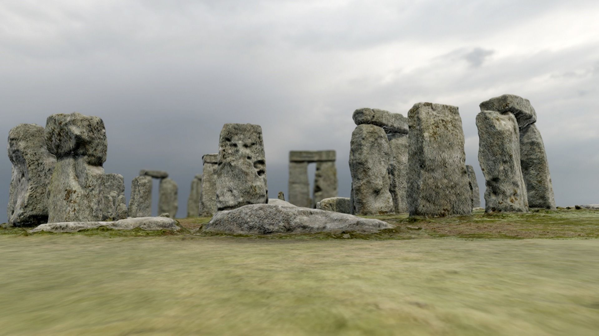 Low Poly PBR Stonehenge Low-poly 3D model_6