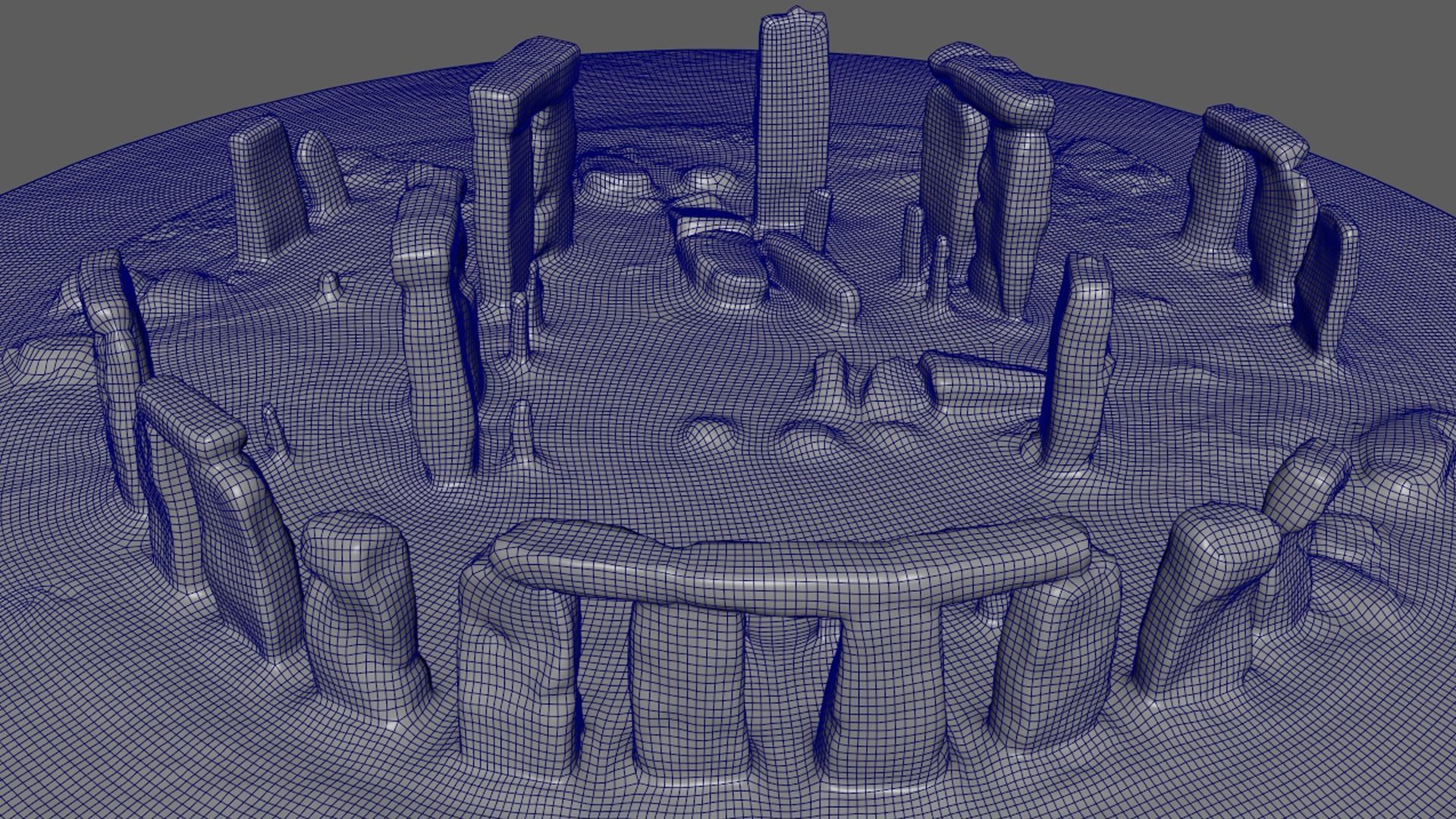 Low Poly PBR Stonehenge Low-poly 3D model_8