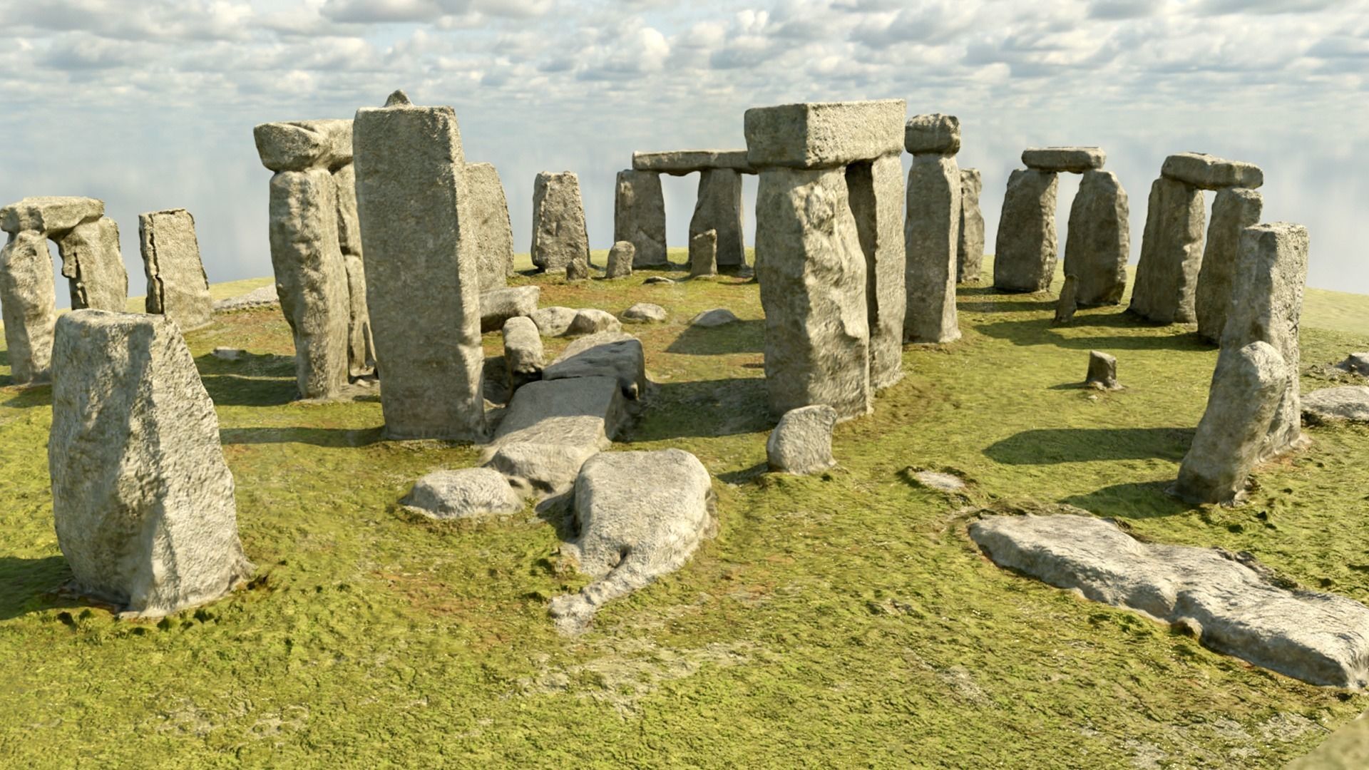 Low Poly PBR Stonehenge Low-poly 3D model_2