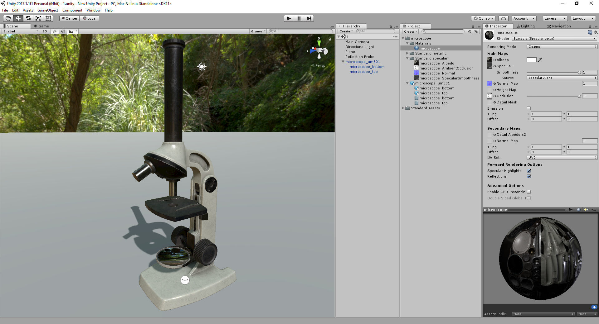 Soviet microscope UM301 Low-poly 3D model_2