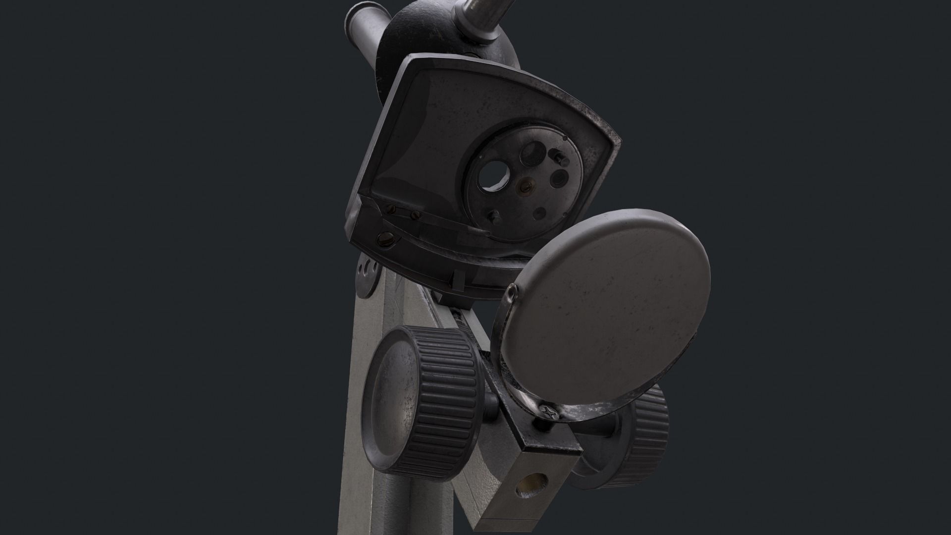 Soviet microscope UM301 Low-poly 3D model_12