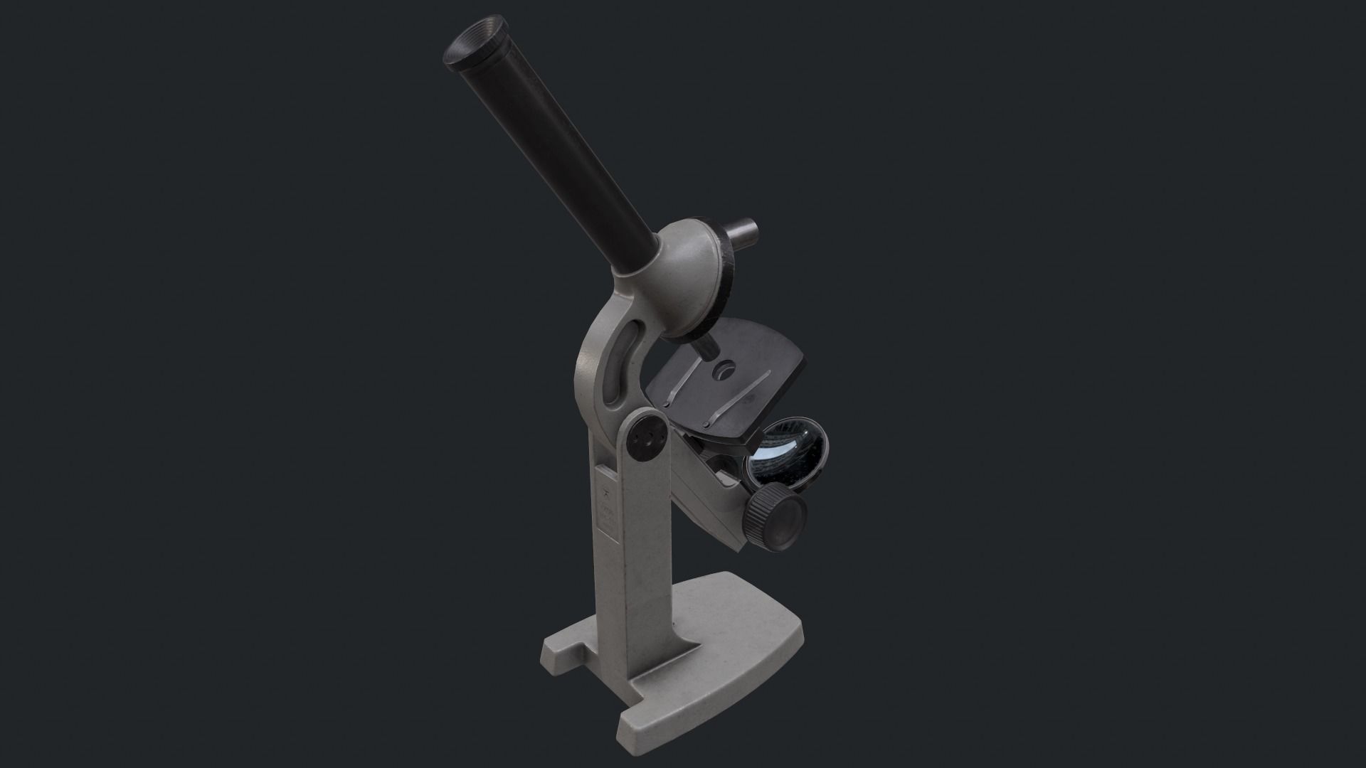 Soviet microscope UM301 Low-poly 3D model_5