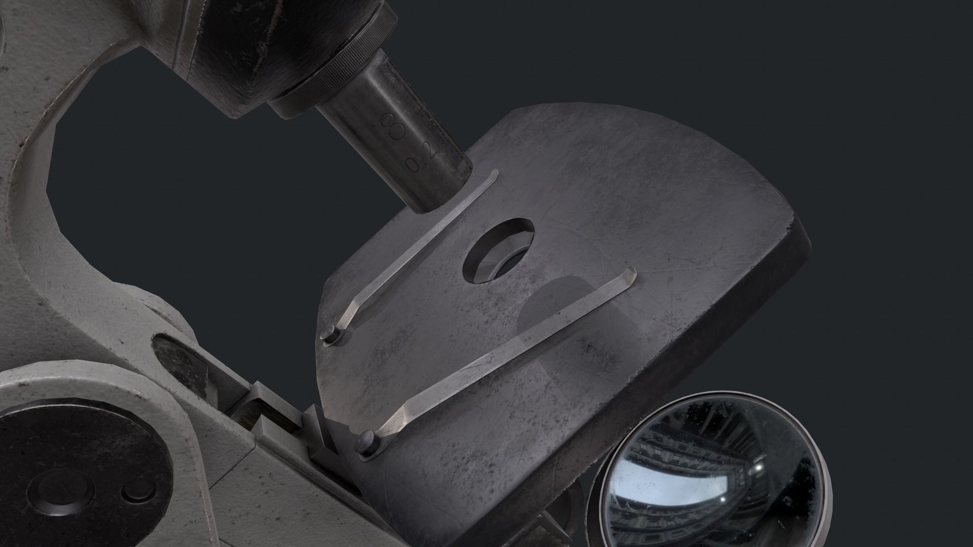 Soviet microscope UM301 Low-poly 3D model_10