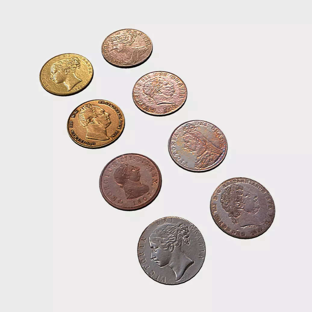 Coins - Money Low-poly 3D model_0