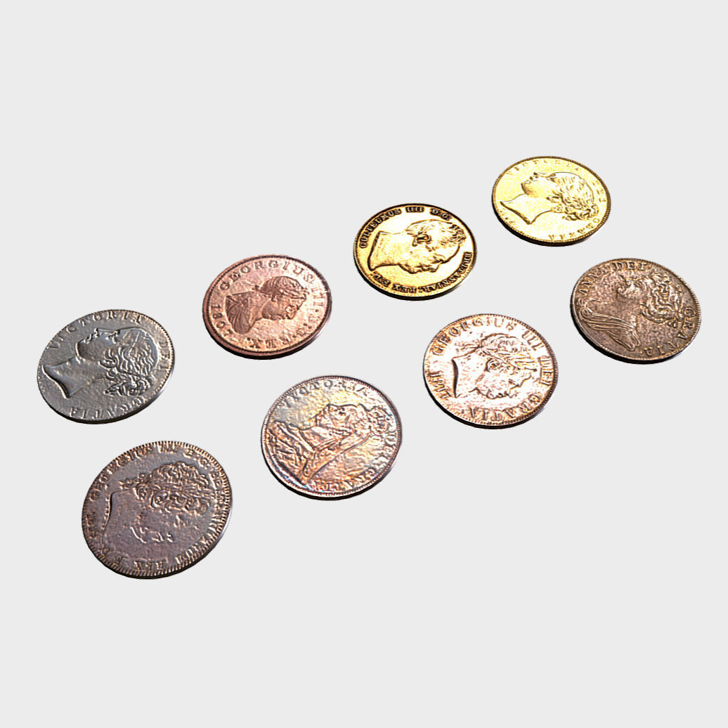 Coins - Money Low-poly 3D model_2