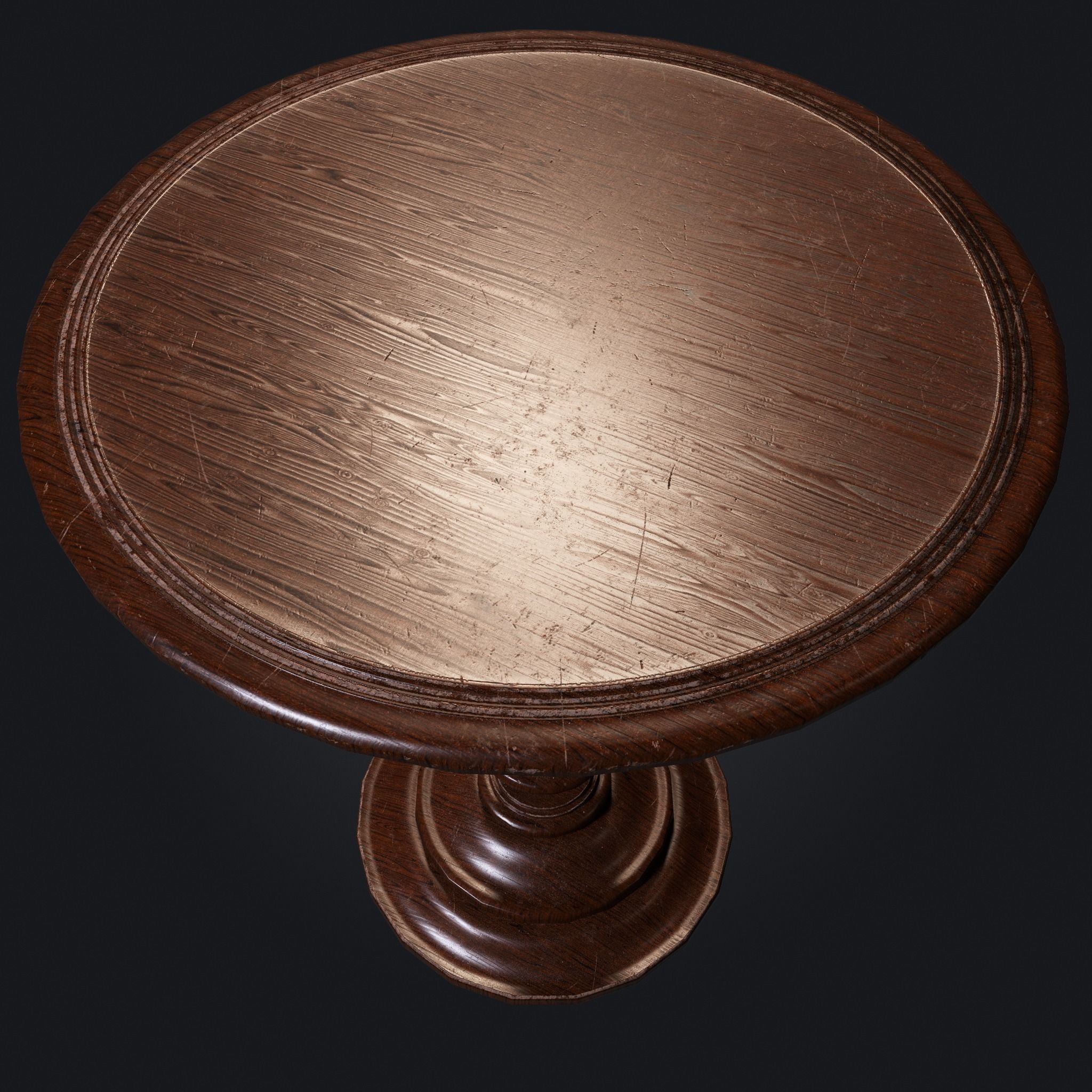 Old Table 001 Low-poly 3D model_4
