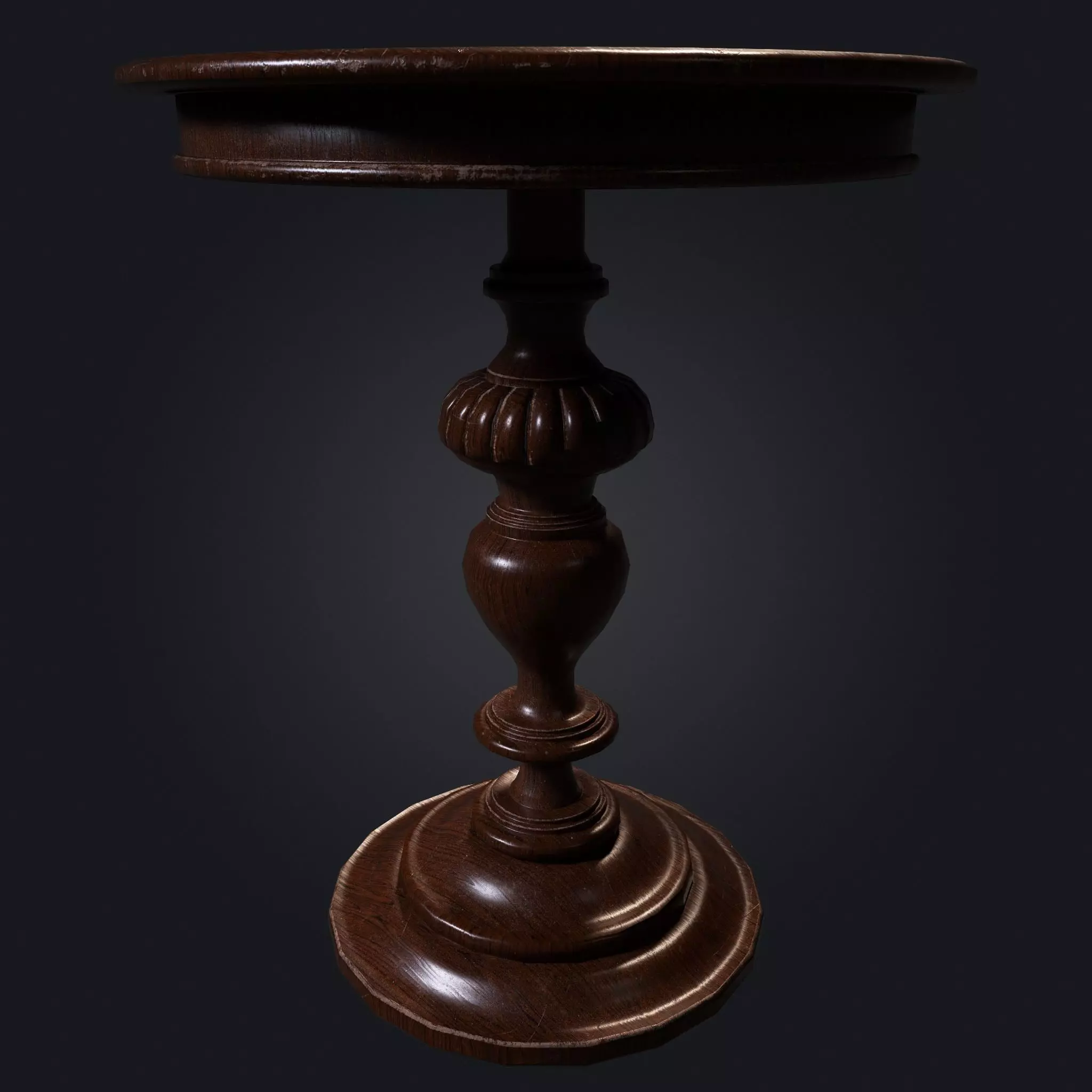 Old Table 001 Low-poly 3D model_0